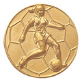 1" Stamped Medallion Insert (Female Soccer Player)